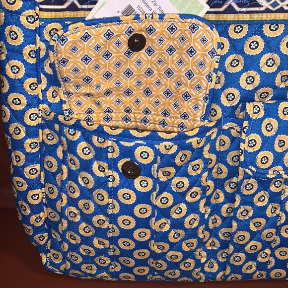 Vera Bradley Tall Zip Tote Retired Riviera Blue NWT - Picture 5 of 5